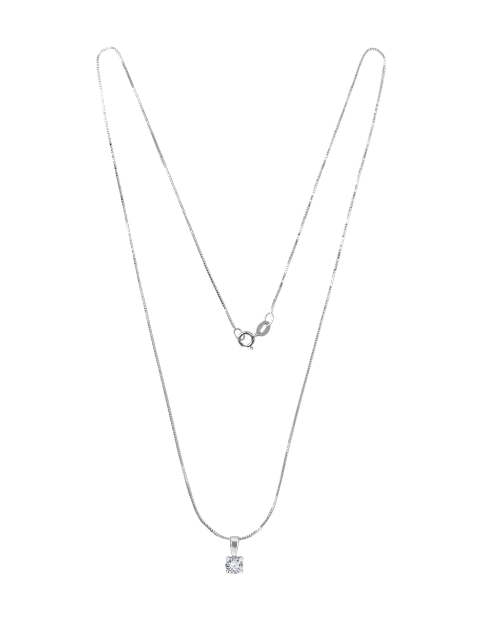 Colgante Y Dije redondo marissa de oro blanco 14 K 3