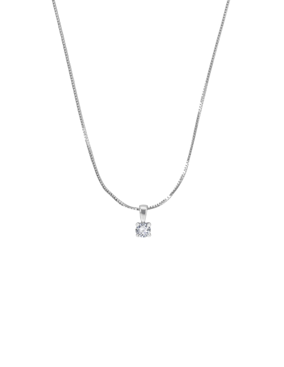 Colgante Y Dije redondo marissa de oro blanco 14 K