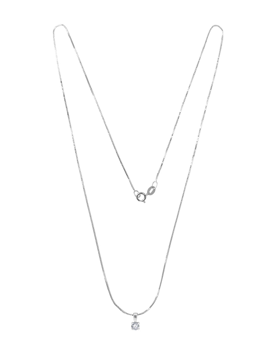 Colgante Y Dije redondo marissa de oro blanco 14 K 3