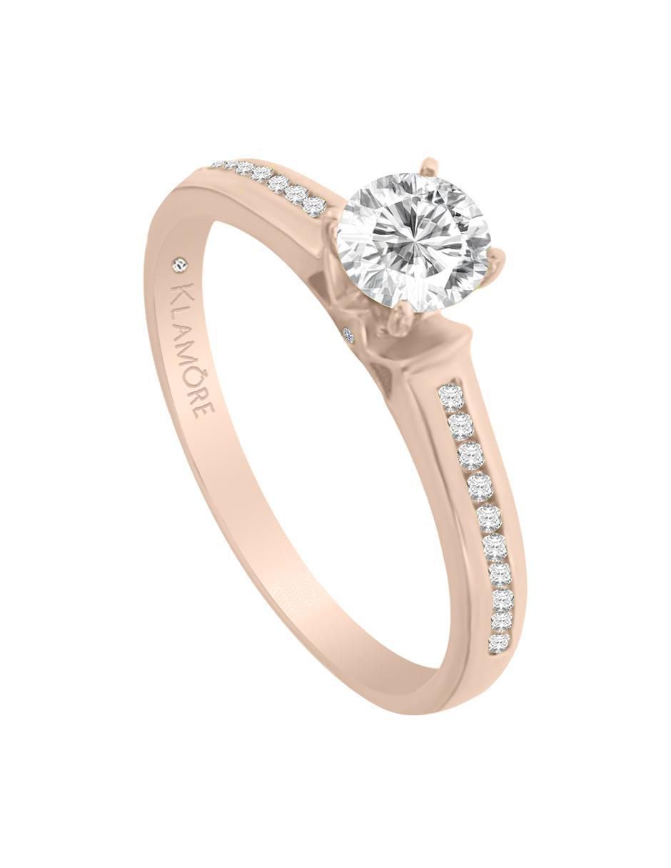 Solitario de oro 14 k Ilka diamante 3