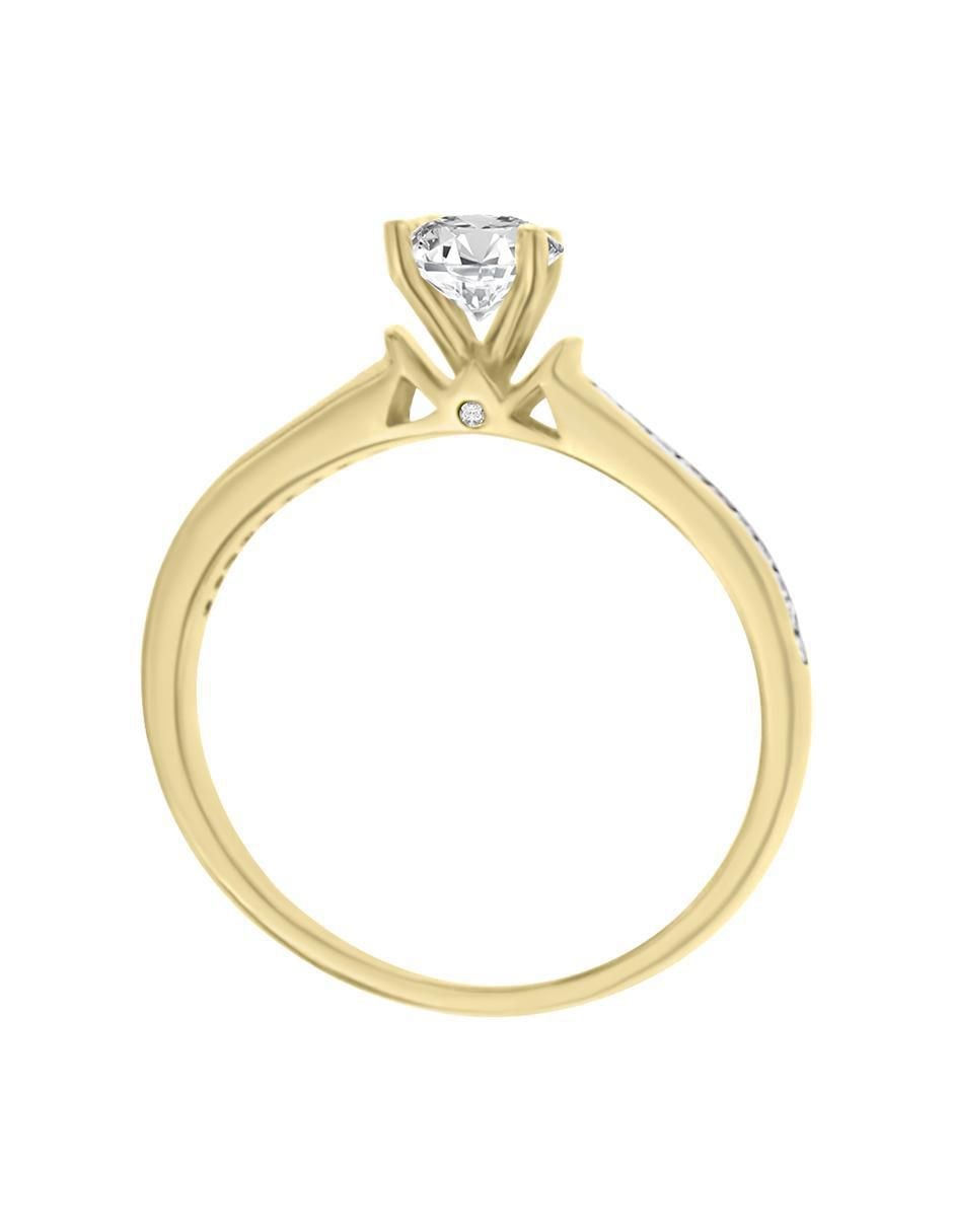 Solitario "de" oro 14 k klamore diamante