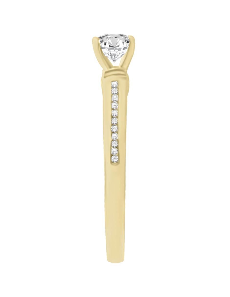 Solitario "de" oro 14 k klamore diamante