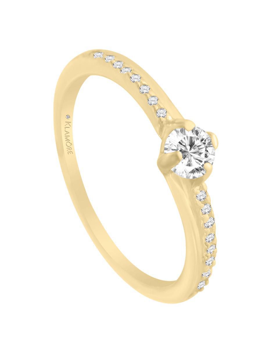 Solitario "de" oro 14 k klamore diamante