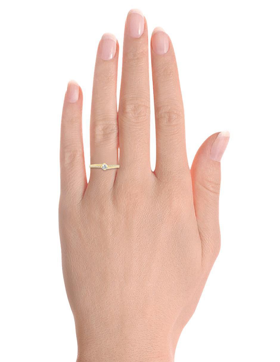 Solitario "de" oro 14 k klamore diamante