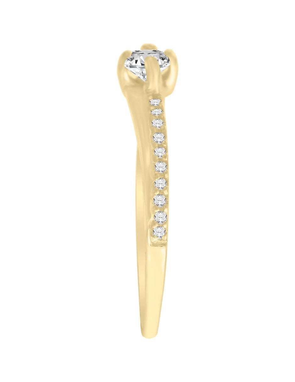 Solitario "de" oro 14 k klamore diamante