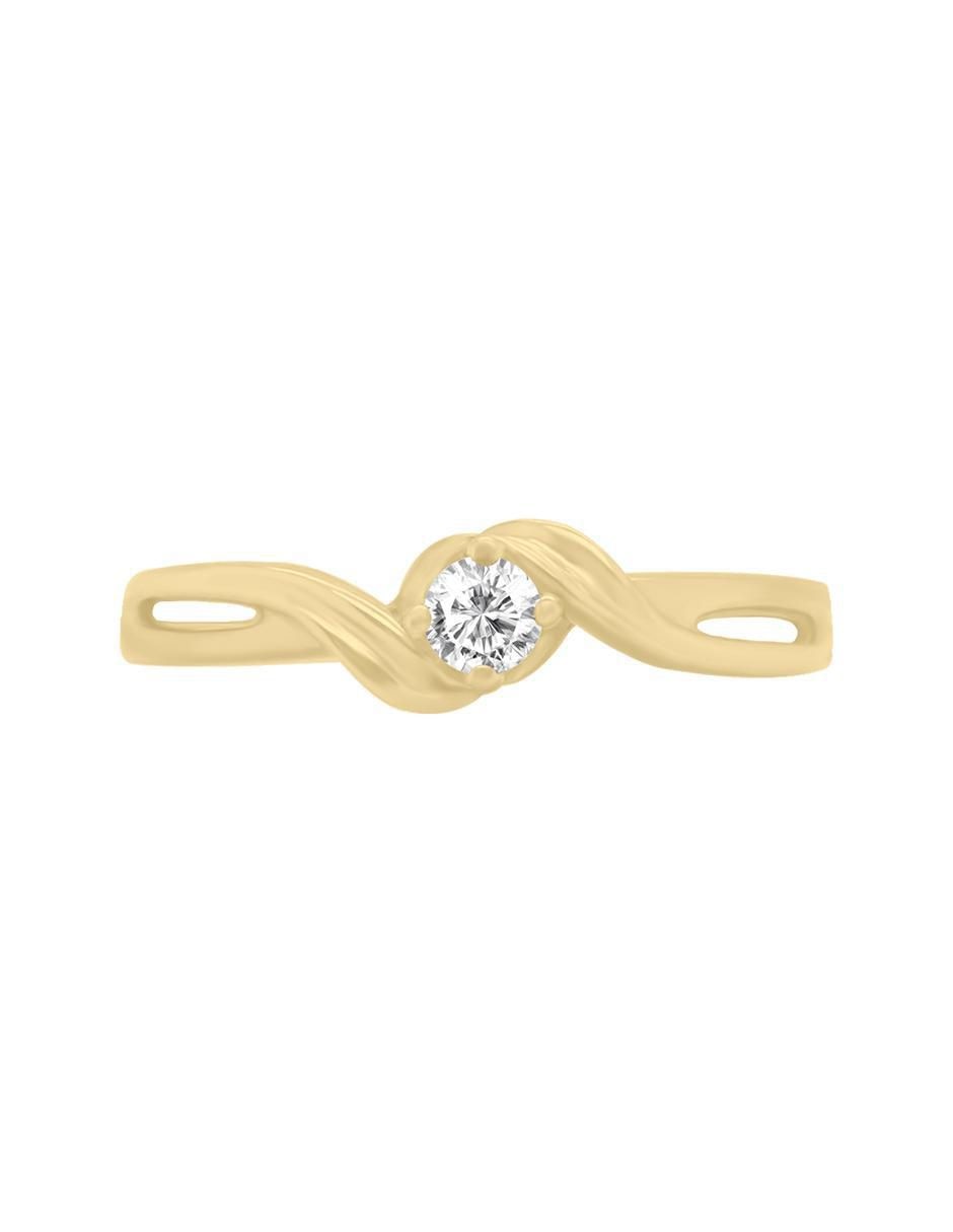 Solitario de oro 14 k Maka diamante