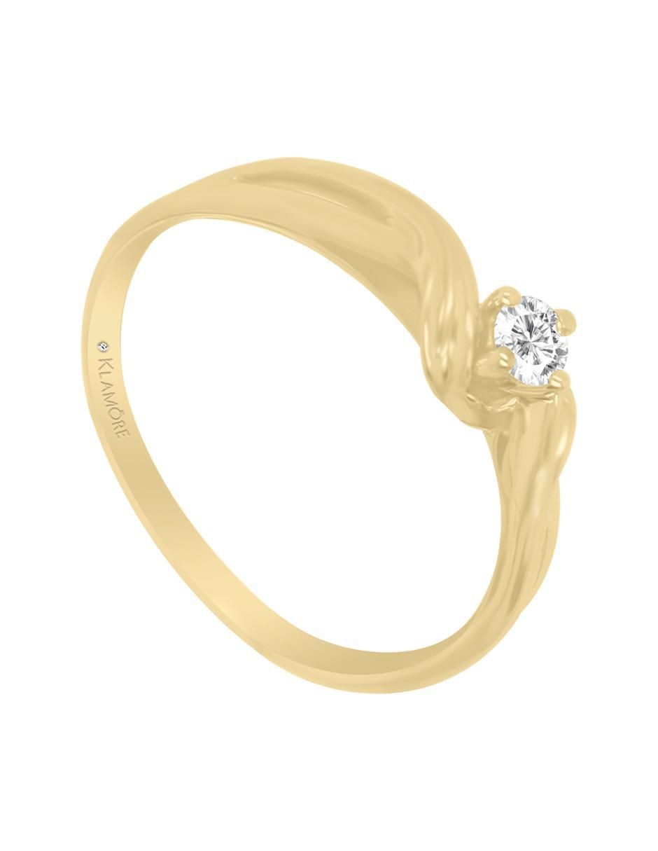 Solitario "de" oro 14 k klamore diamante