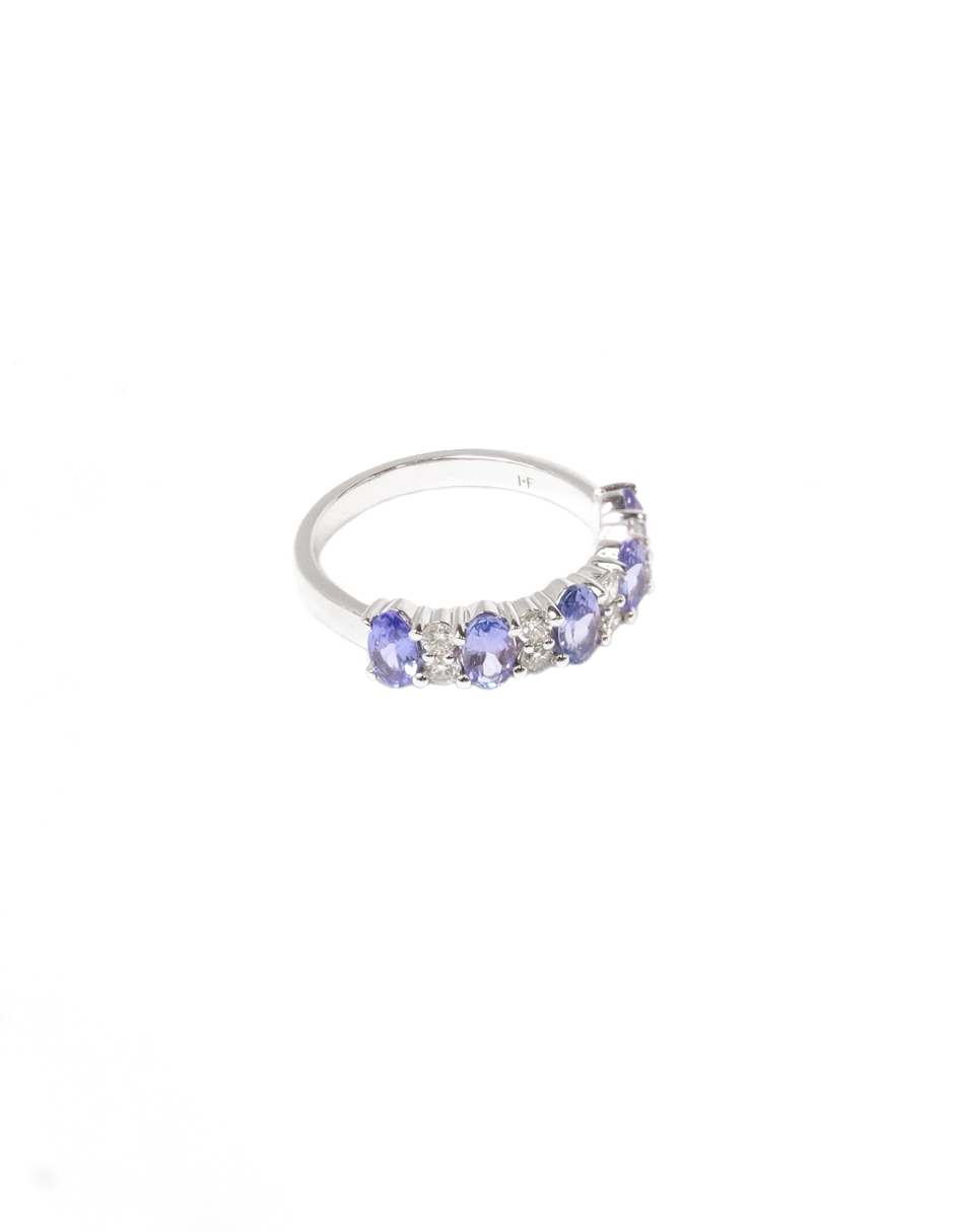 Anillo Dalila 14 k de oro blanco diamante pulido 2