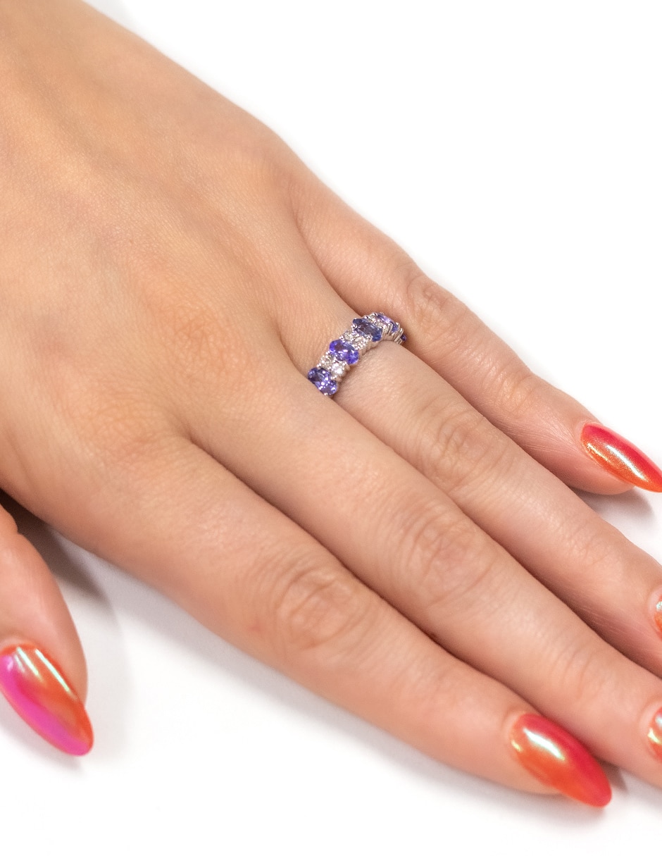 Anillo Dalila 14 k de oro blanco diamante pulido 3