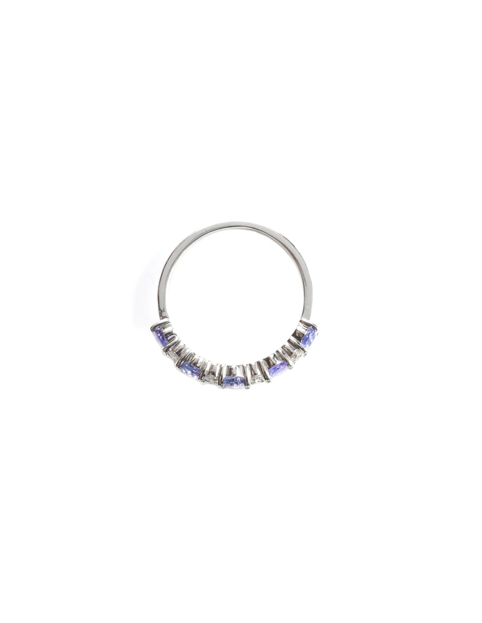 Anillo Dalila 14 k de oro blanco diamante pulido 4