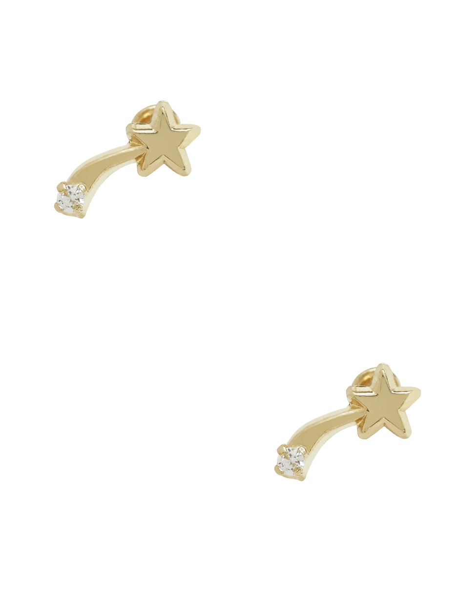 Broqueles de estrella de oro zirconia