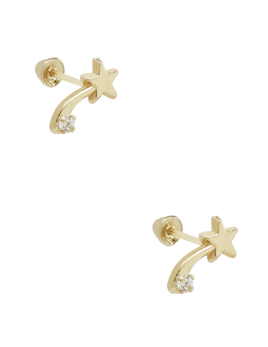 Broqueles de estrella de oro zirconia 2