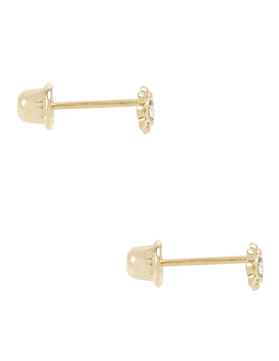 Broqueles de flor de oro zirconia 3