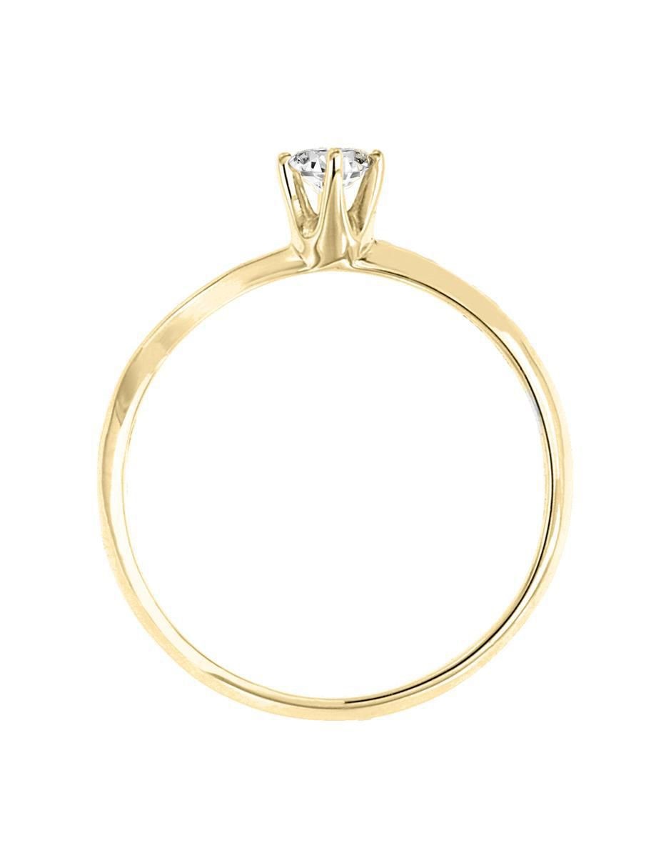 Solitario "de" oro 14 k klamore diamante