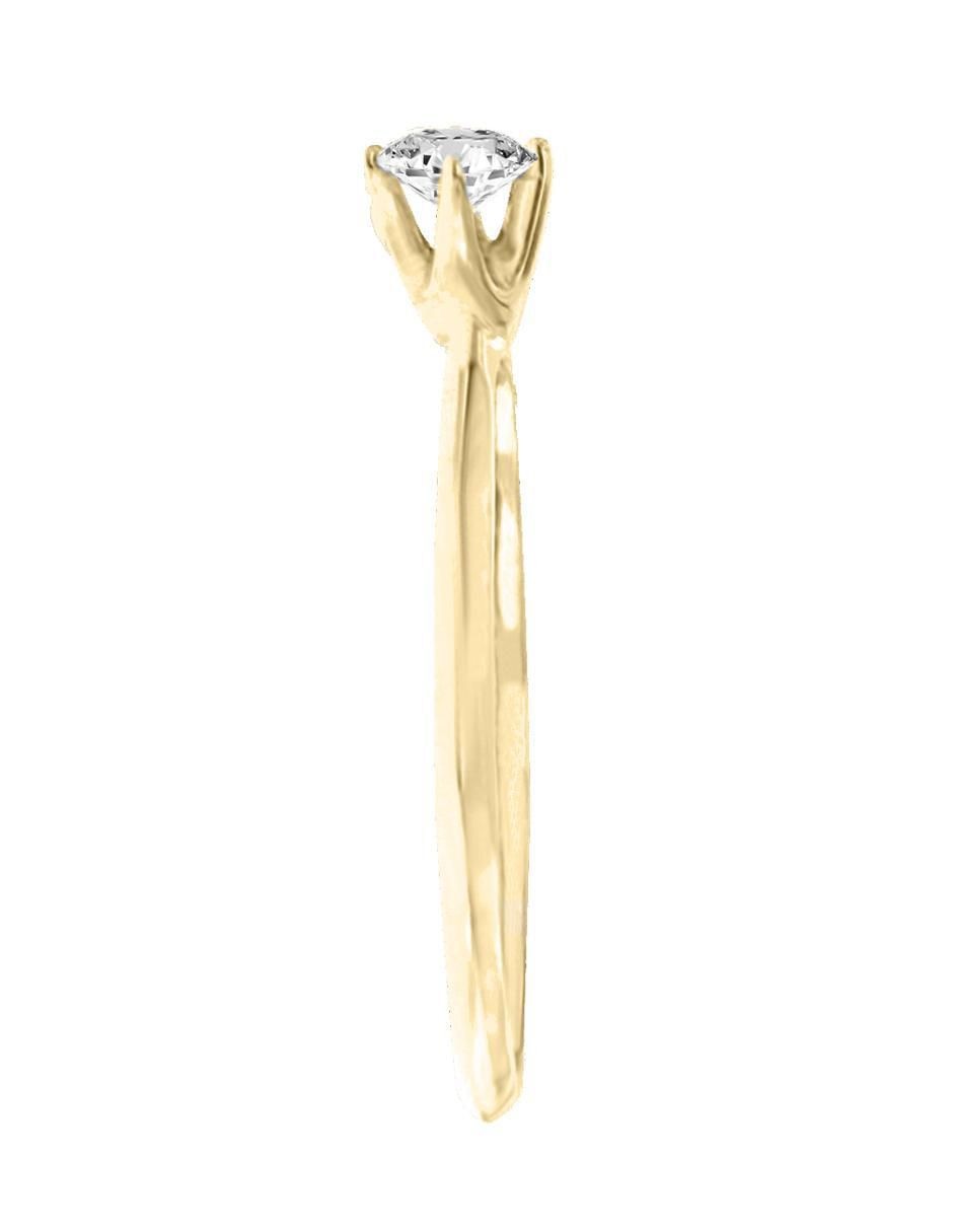 Solitario "de" oro 14 k klamore diamante