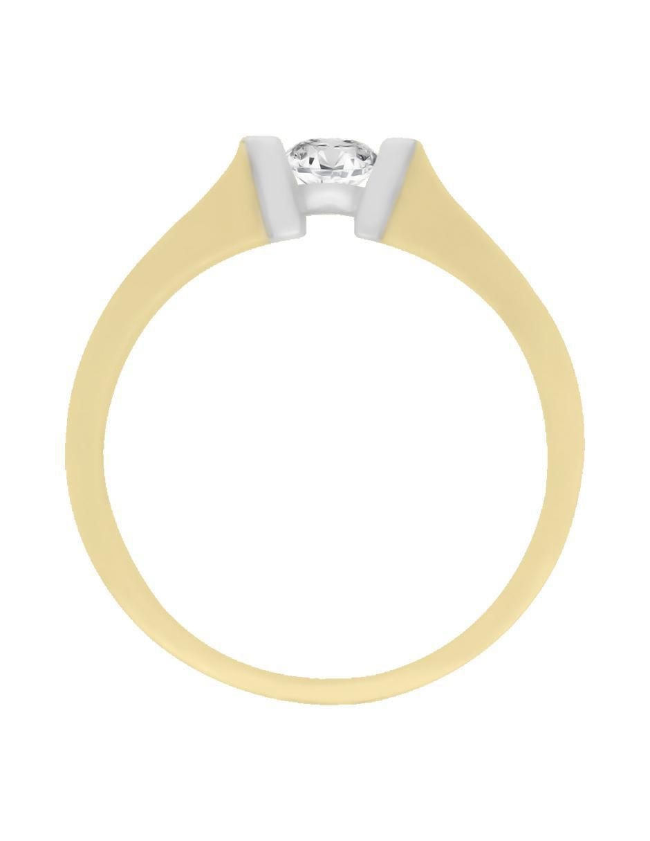 Solitario "de" oro 14 k klamore diamante