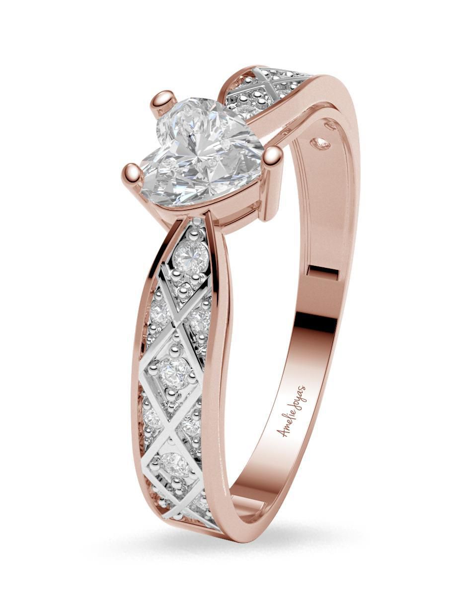 Anillo de compromiso de oro 14 k 2