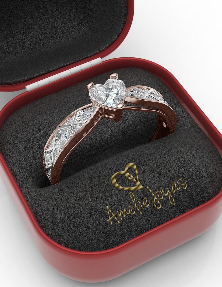 Anillo de compromiso de oro 14 k 4