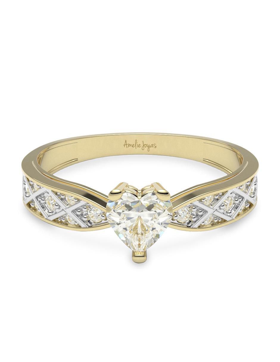 Anillo de compromiso de oro 14 k