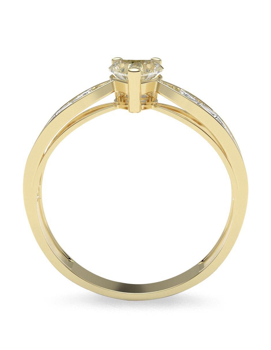 Anillo de compromiso "de" oro 14 k amelie joyas zirconia