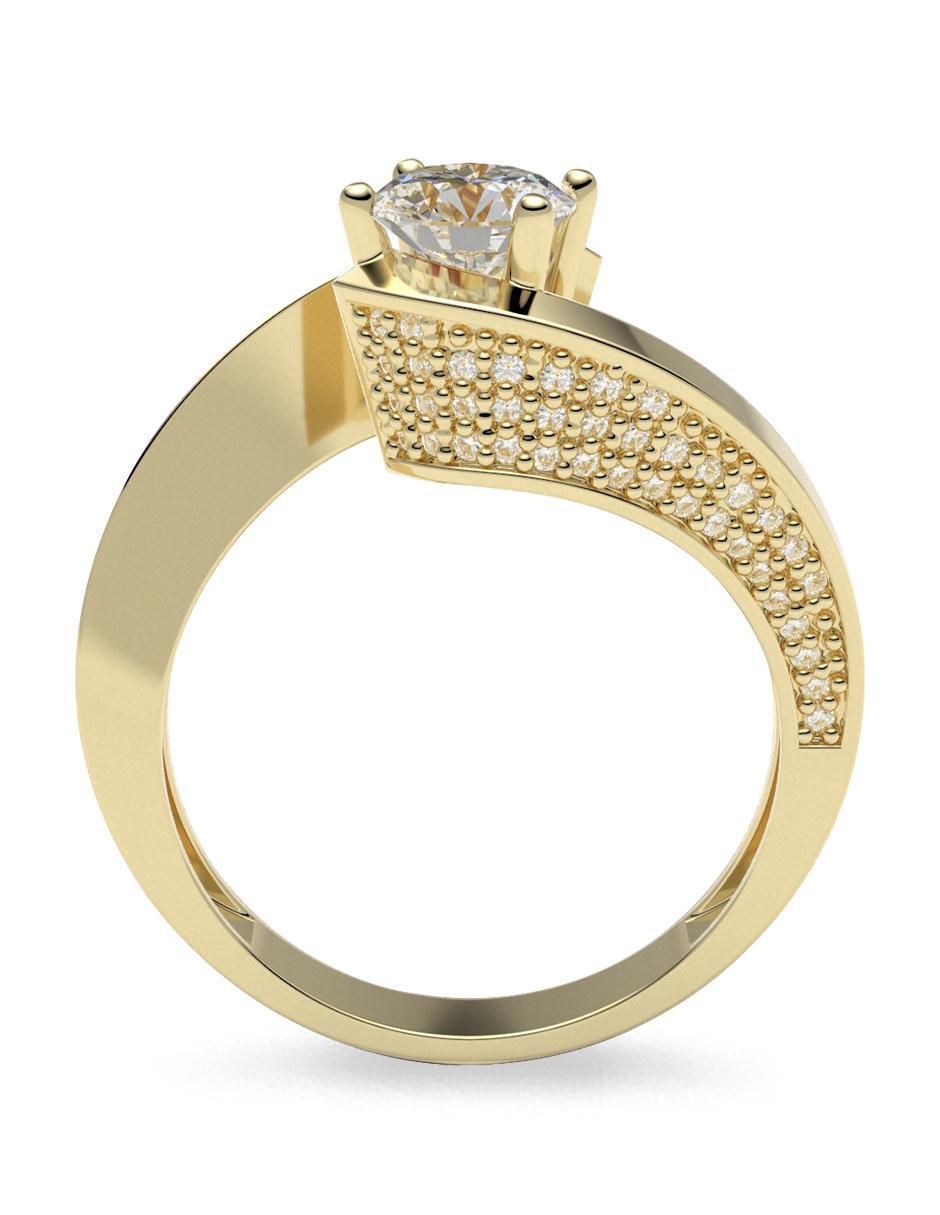 Anillo de compromiso de oro 14 k 3