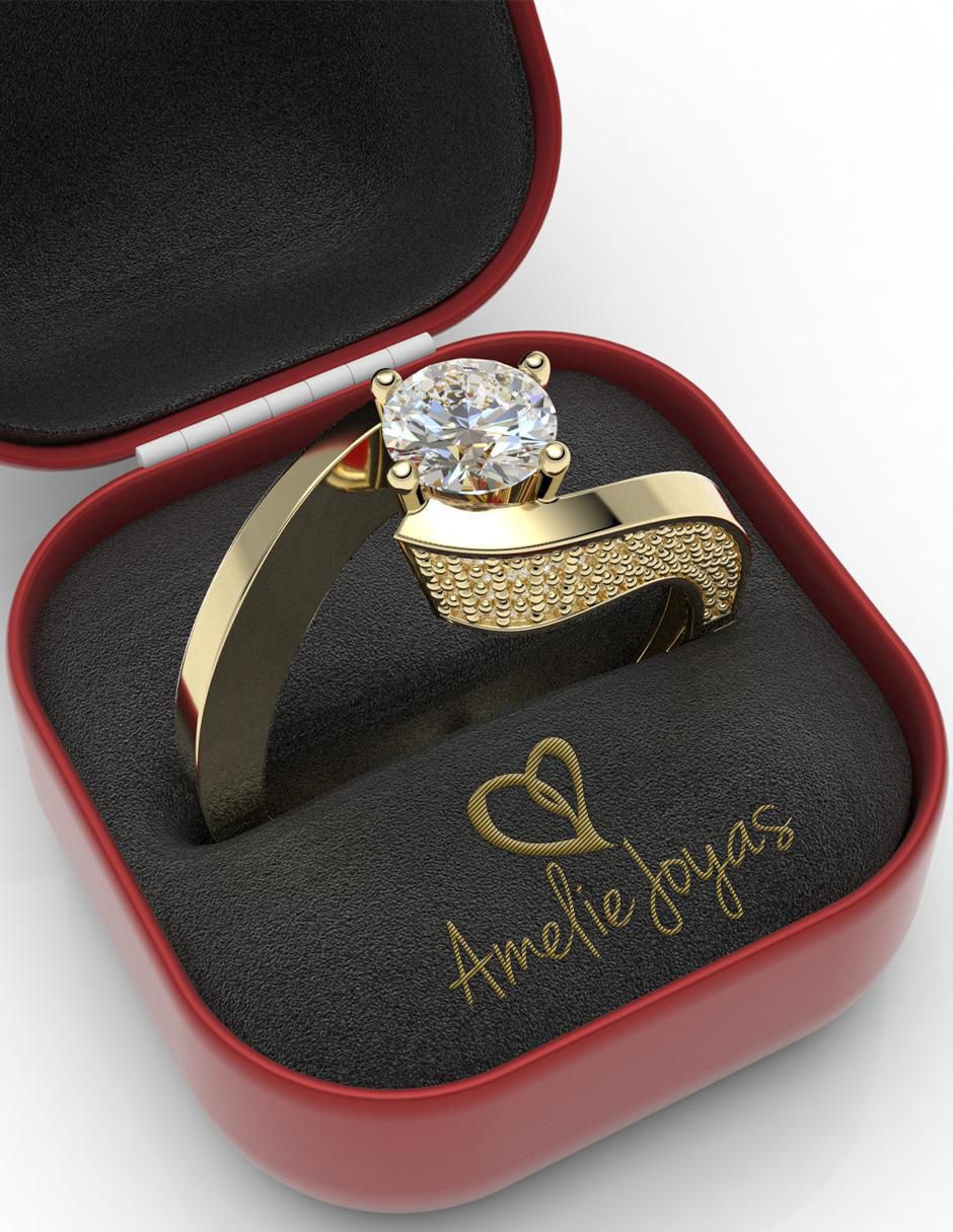 Anillo de compromiso de oro 14 k 4