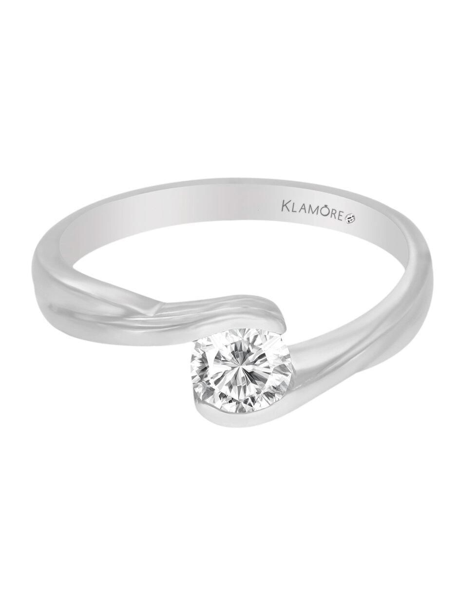 Solitario de oro 14 k Raso diamante