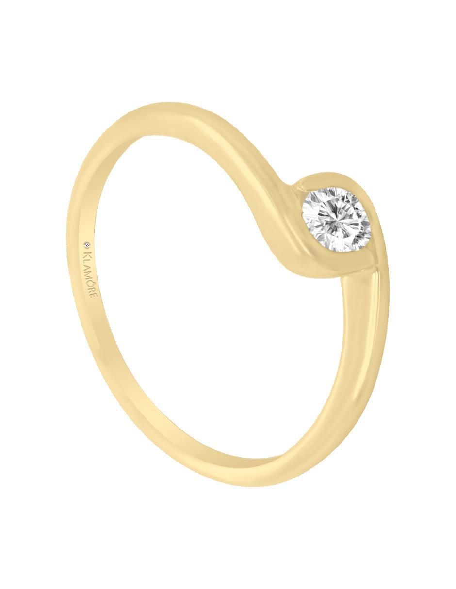Solitario "de" oro 14 k klamore diamante
