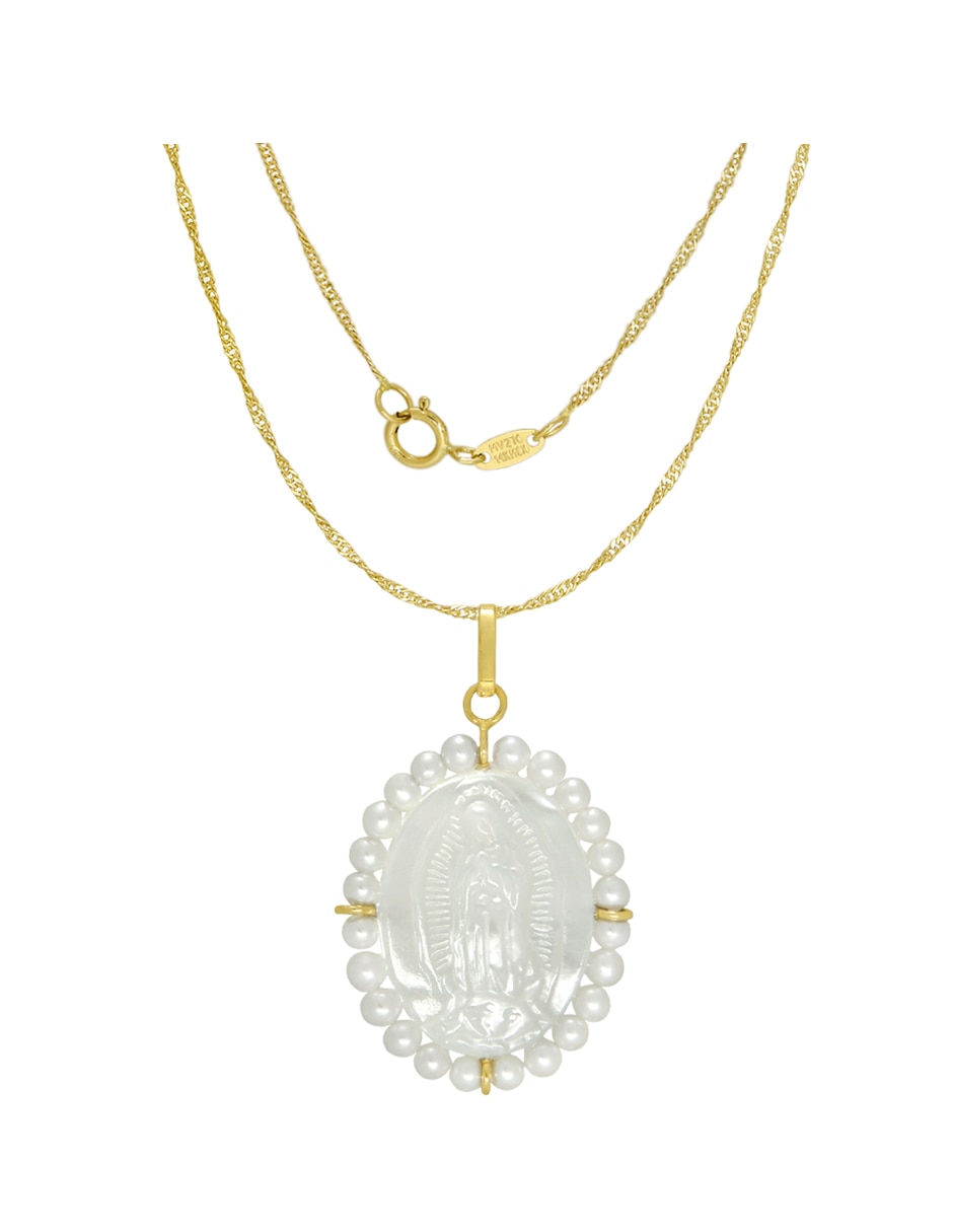 Colgante Y Dije ovalada méxico de oro amarillo 14 K 3