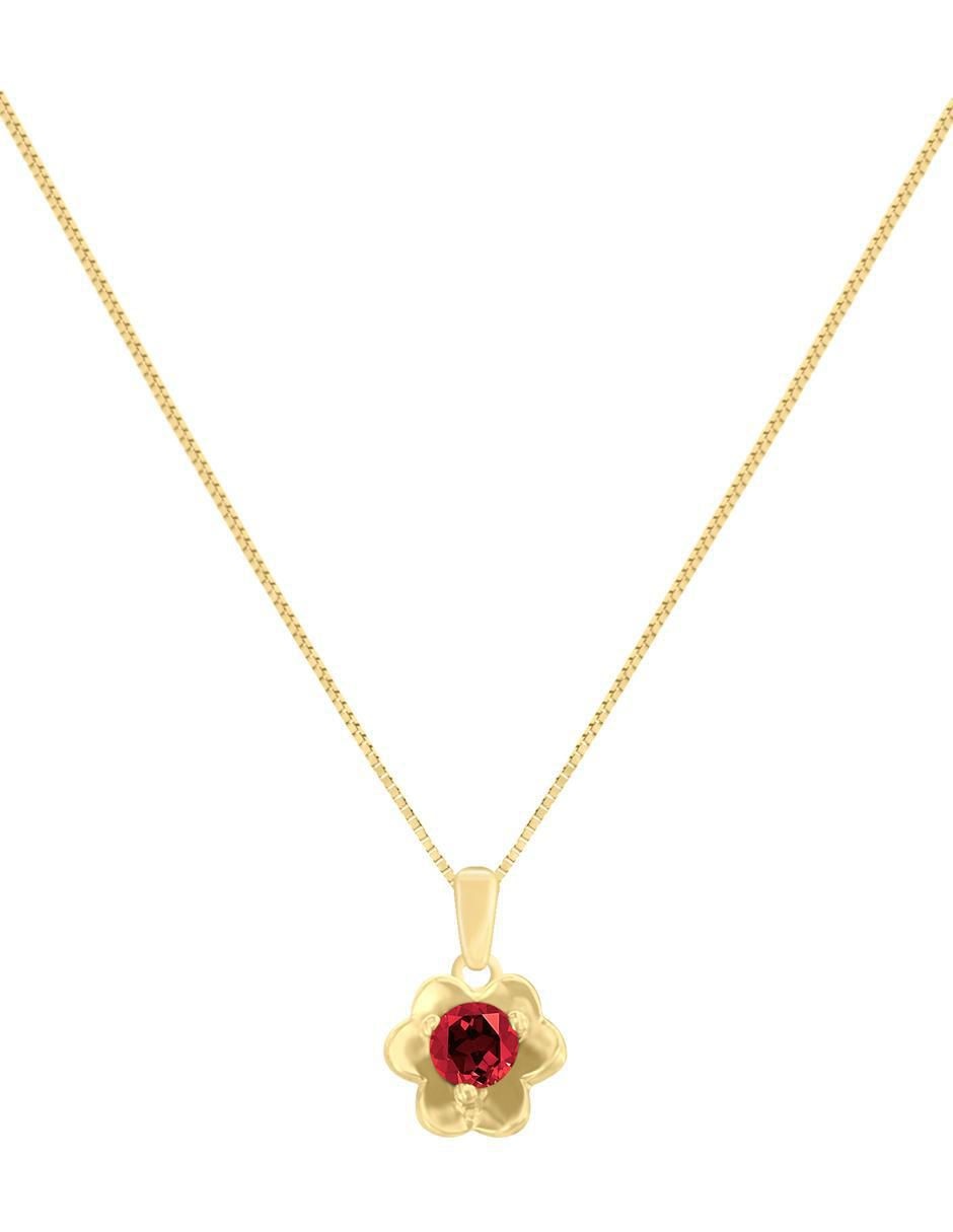 Colgante Y Dije redondo fleur de oro 14 K 2