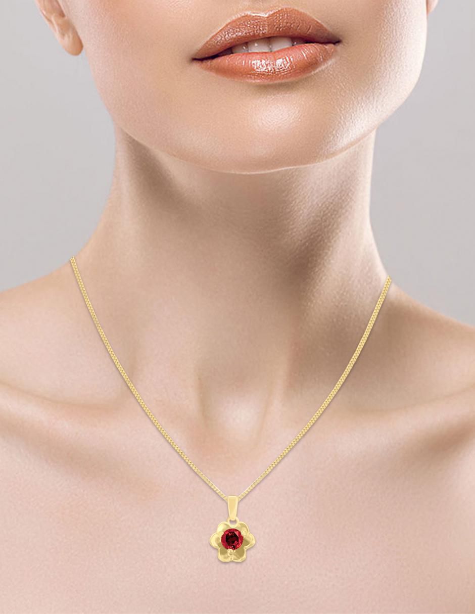 Colgante Y Dije redondo fleur de oro 14 K 3