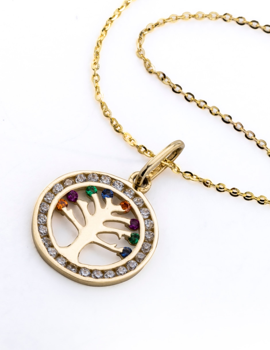 Collar de árbol de oro 14 K Collar de árbol de oro 14 K