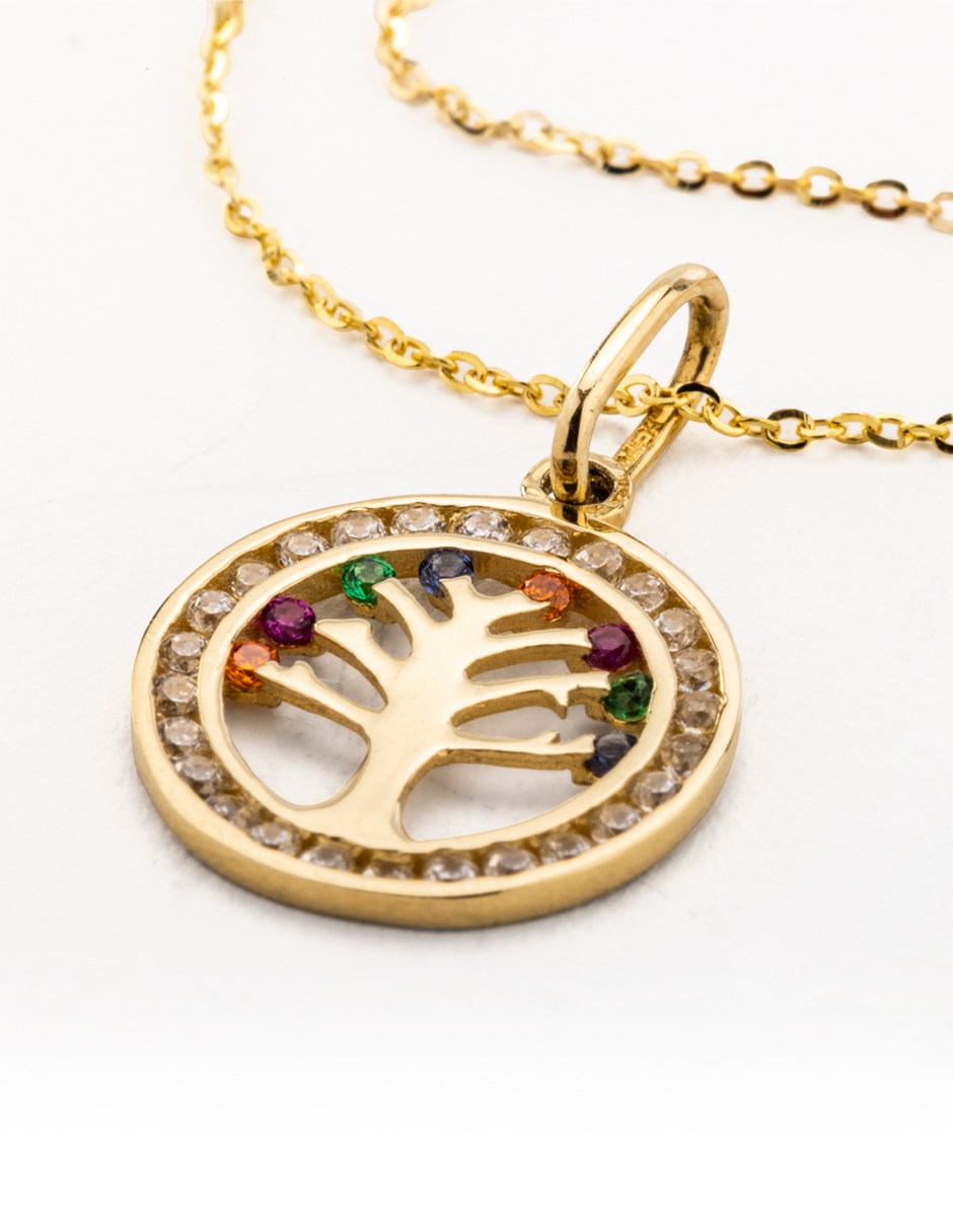 Collar de árbol de oro 14 K 2