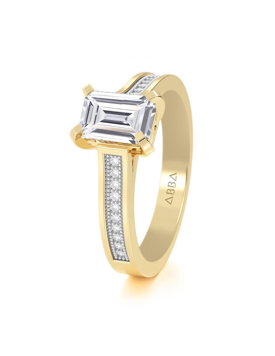 Anillo de compromiso "de" oro 10 k abba joyas no aplica zirconia