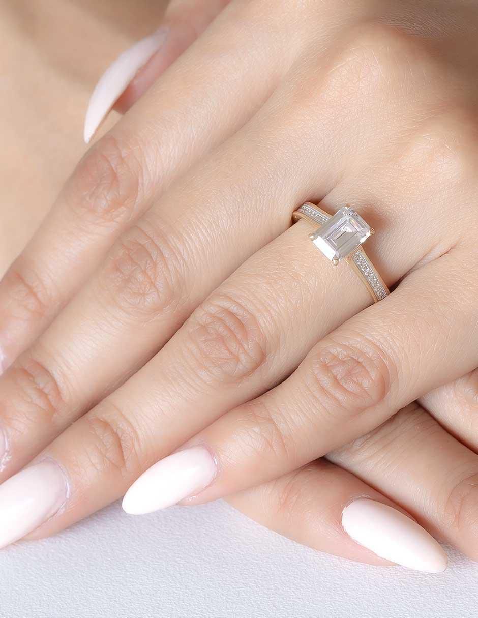 Anillo de compromiso "de" oro 10 k abba joyas no aplica zirconia