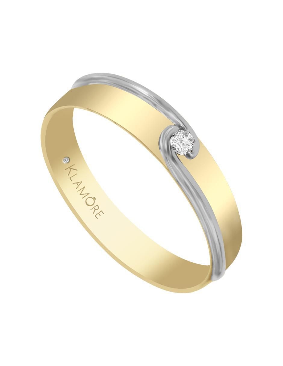 Argolla "de" oro 14 k klamore diamante