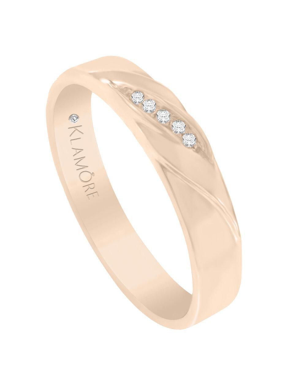 Argolla de oro 14 k Treccia diamante 3