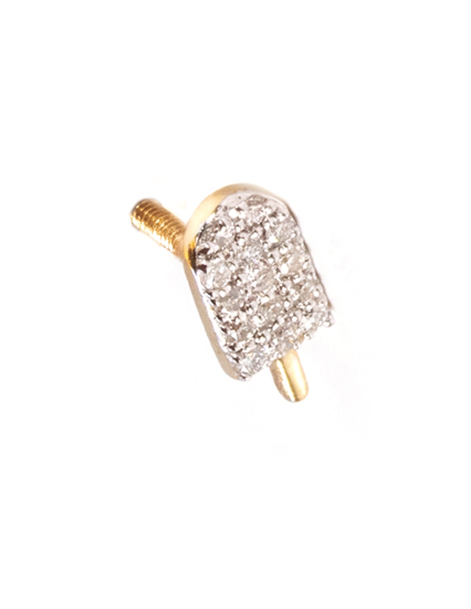 Piercing de paleta Popsicle de oro con acabado pavé diamante 2