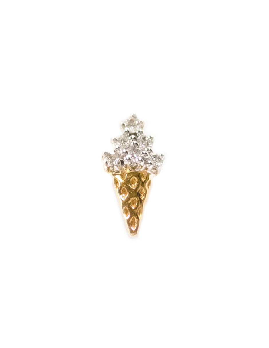 Piercing de helado Ice Cream de oro con acabado pavé diamante