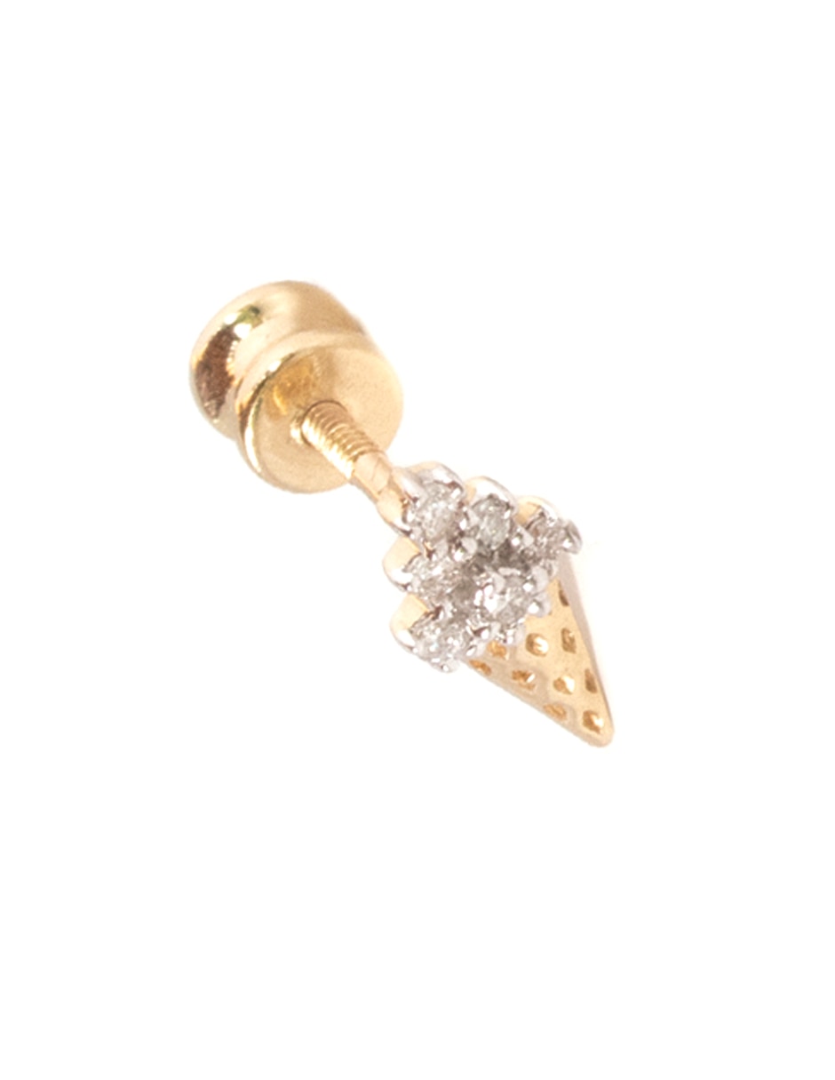 Piercing de helado Ice Cream de oro con acabado pavé diamante 2