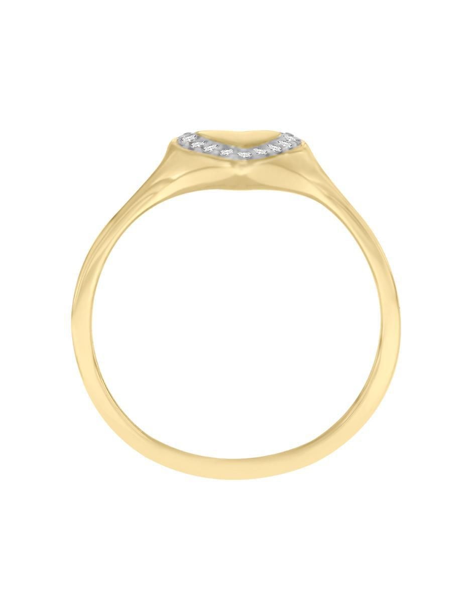 Anillo de corazón Nevada 14 k de oro diamante pulido 4