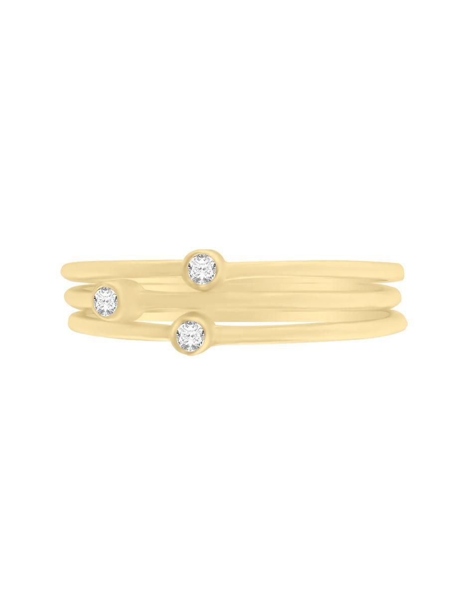 Anillo New Day 14 k de oro diamante pulido