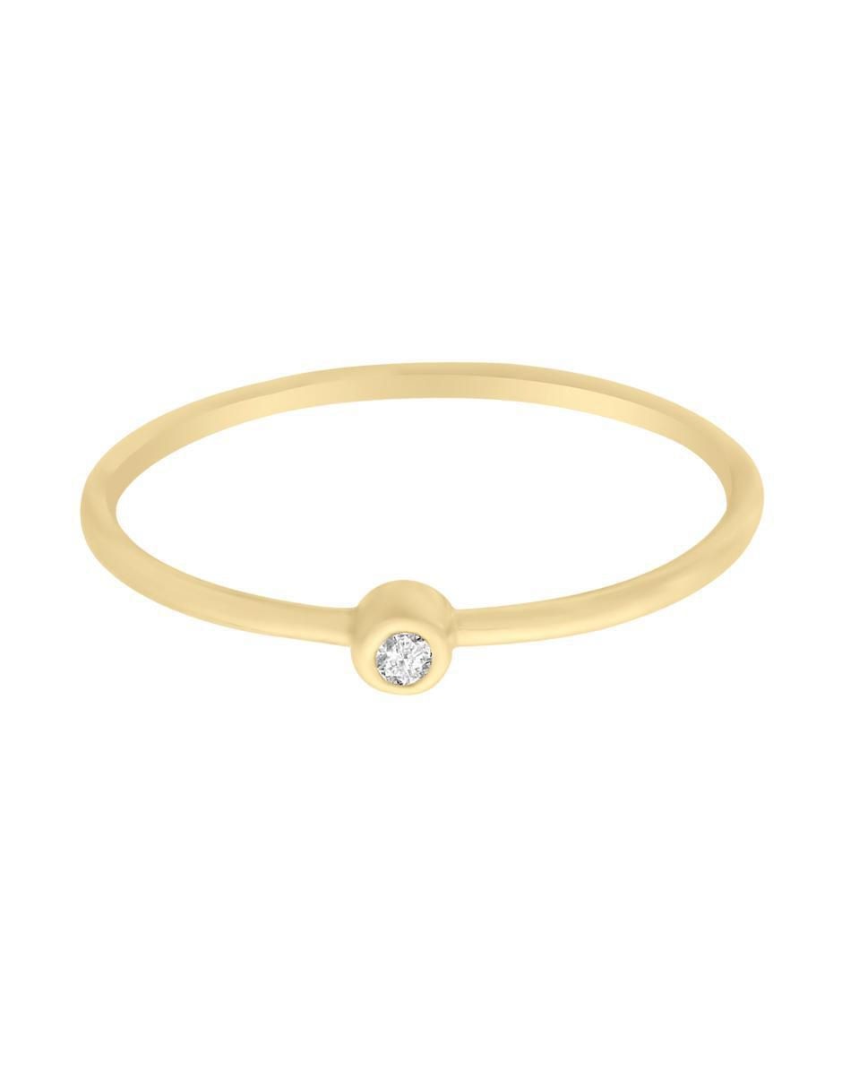 Anillo New Day 14 k de oro diamante pulido