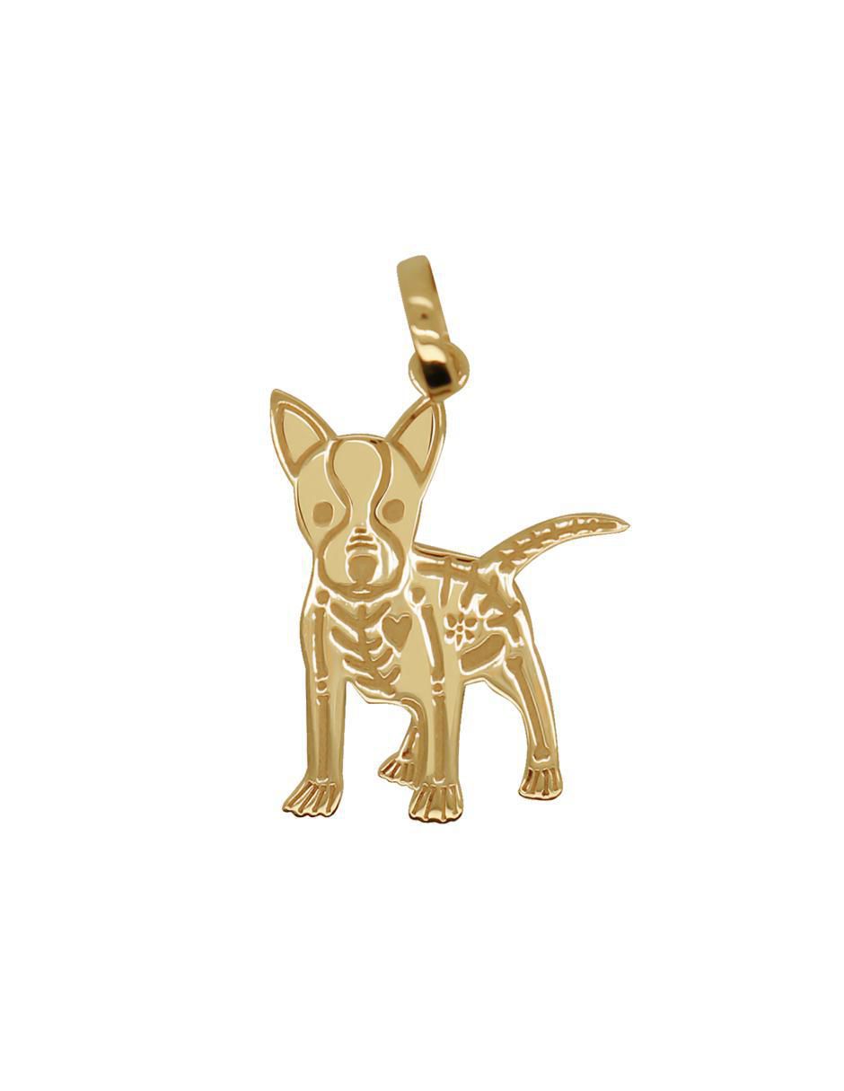 Dije de perro esqueleto xolotl de oro 14 K