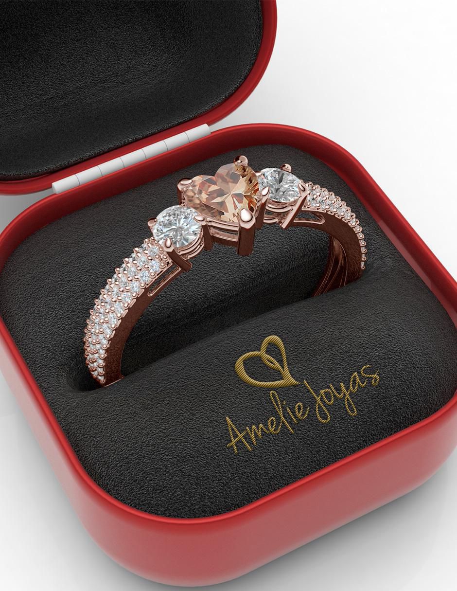 Anillo de compromiso de oro 14 k 4