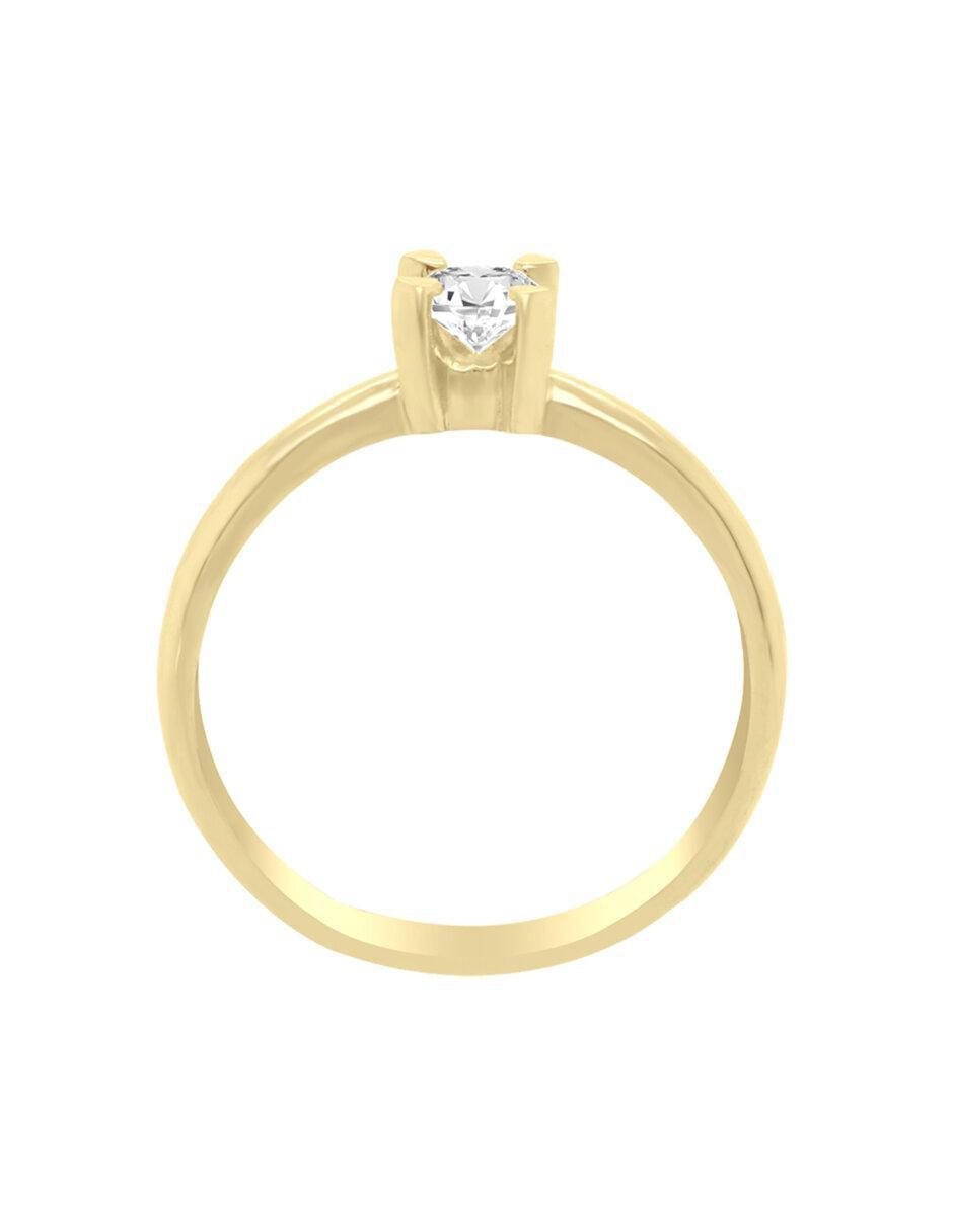 Solitario "de" oro 14 k klamore diamante