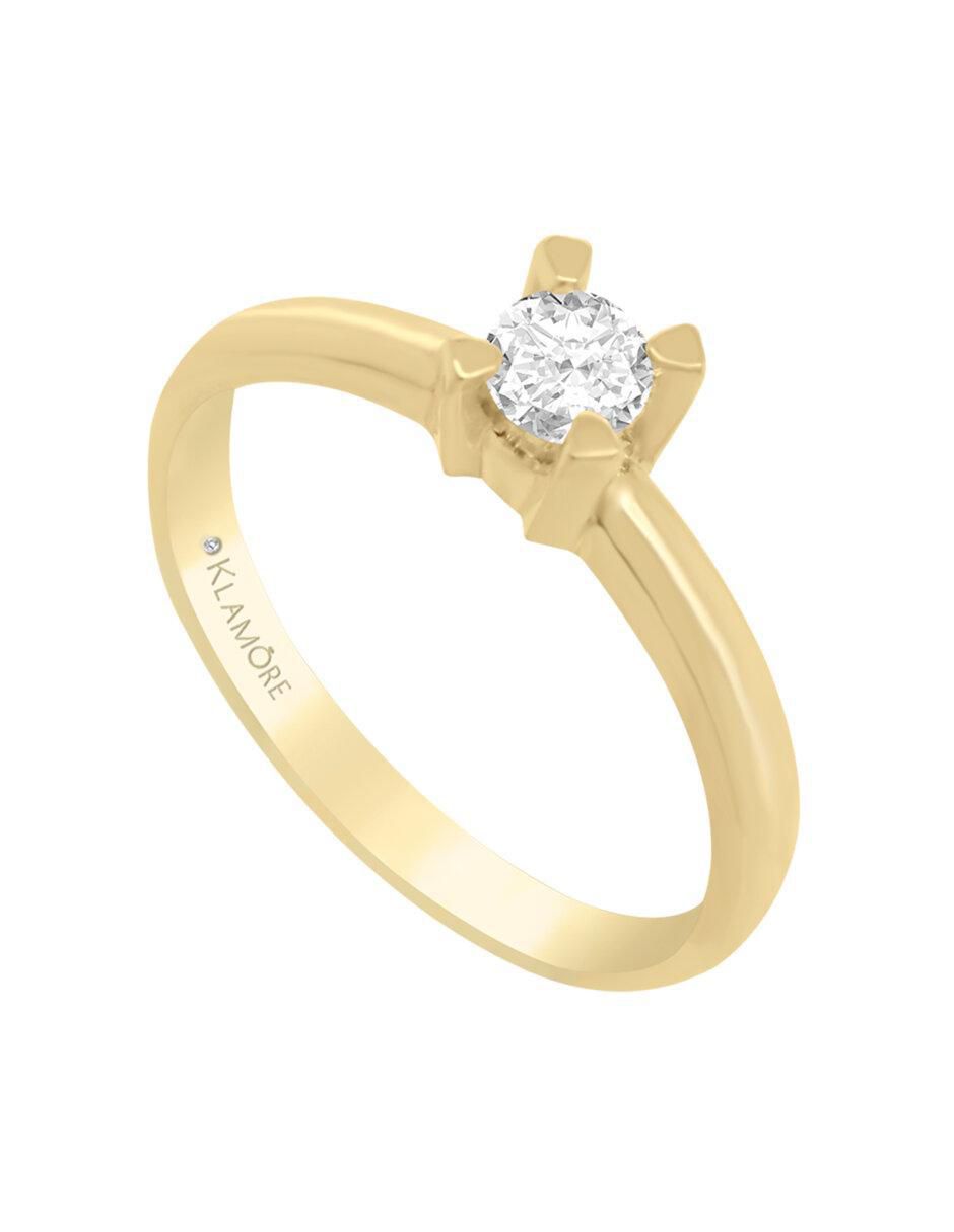 Solitario "de" oro 14 k klamore diamante