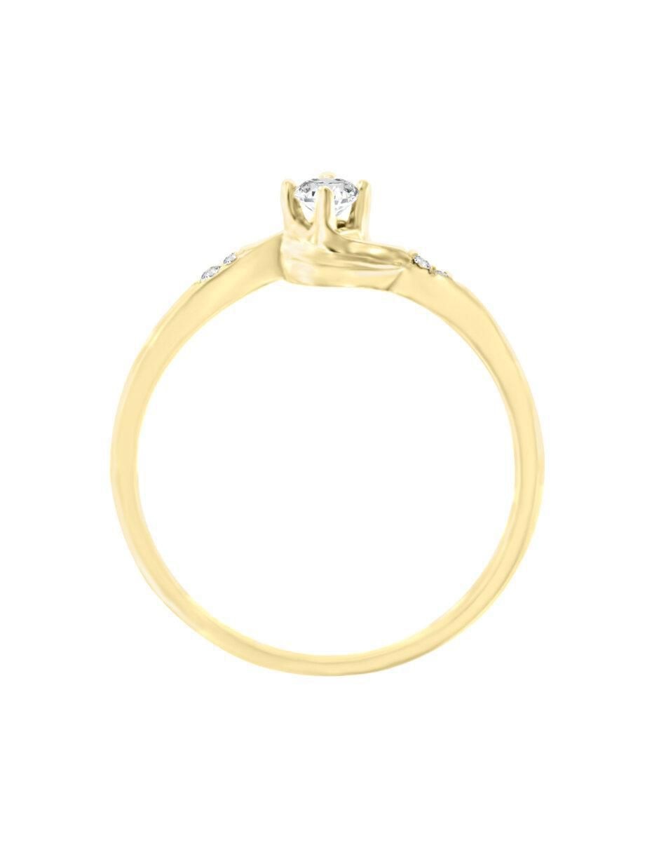 Solitario "de" oro 14 k klamore diamante
