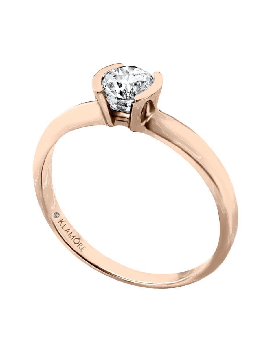 Solitario de oro 14 k Visión diamante 3
