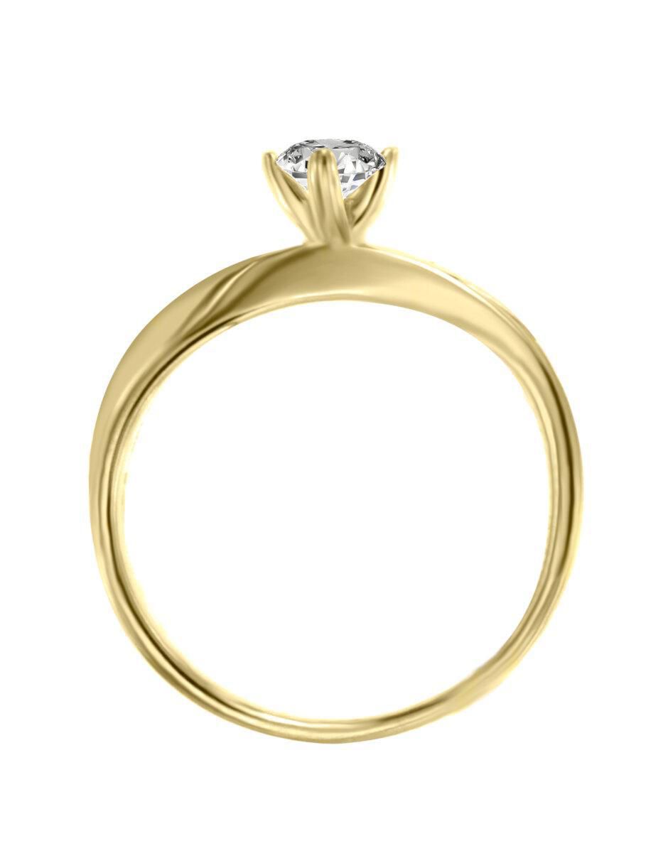 Solitario "de" oro 14 k klamore diamante